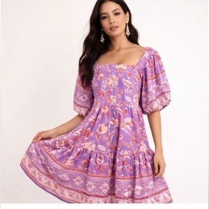 Band of the Free by Free People. “Beautiful Blooms” floral mini dress. Size S/XS